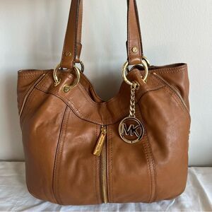 MICHAEL KORS Acorn Soft Leather Mickey Tote Fulton Bedford Shoulder Bag